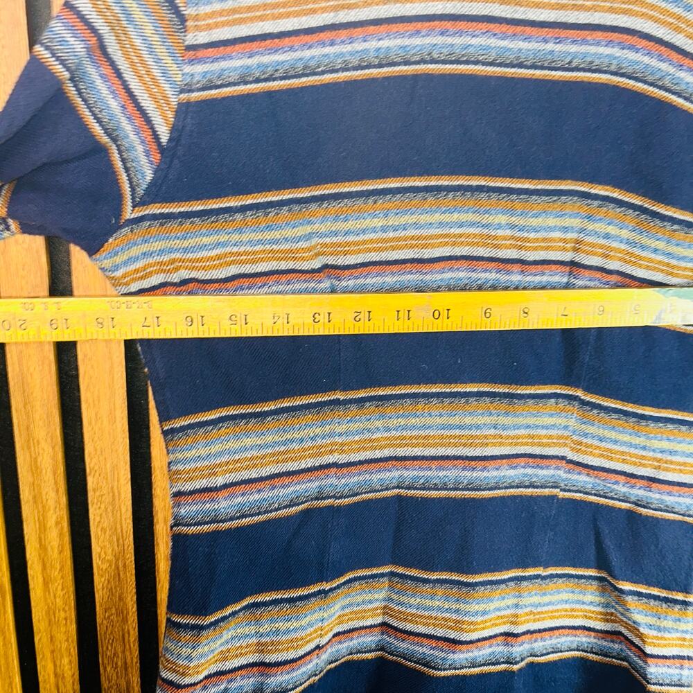 Patagonia Organic Cotton Flannel Women’s 6 Blue Orange Plaid Button Up Outdoor - Picture 4 of 8